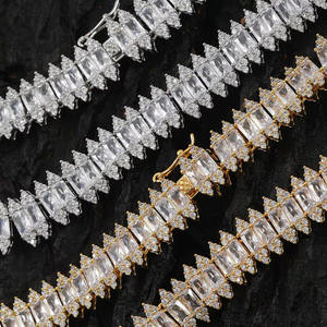 Collier ras du cou en or 18K et or blanc avec diamants pour femmes, chaîne à maillons flexible de coupe ronde pour mariage, bijoux de mode - Product Image 4