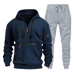 High Quality Cotton Fleece Tracksuit For <b>Men</b> <b>Slim</b> Fit <b>Men's</b> Two piece Factory Direct Hooded Athletic Street and Sports Wear - Product Image 5