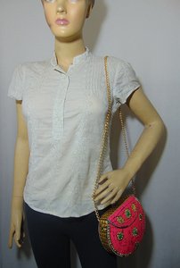 Vintage Wedding Clutch Ethnic Bag <b>Pink</b> And Golden Mosaic clutch <b>purse</b> for women luxury - Product Image 5