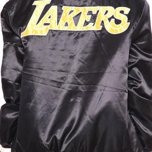 Blouson Bomber Vintage Personnalisé en Polyester Unisexe Noir Col Montant Hiver Chauffant Coupe-Vent Logos Brodés Personnalisables Vente en Gros - Product Image 3