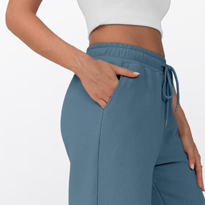 Pantalon de survêtement classique pour femme avec silhouette décontractée ceinture élastique tissu en mélange de coton respirant adapté au fitness sportif - Product Image 5