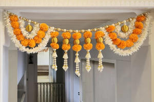 Marigold Bandarwal Traditional Indian Door Hanging Window Valance Trending <b>Home</b> Decor Festivals Housewarmings Weddings <b>Temples</b> - Product Image 3