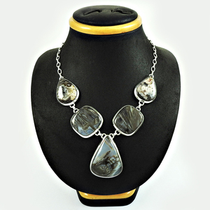 Collier vintage pour femmes bijoux fins fournisseurs de gros collier de pierres précieuses d'agate turque bijoux en argent sterling 925 faits à la main - Product Image 6