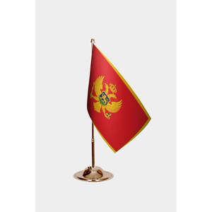 Drapeaux de bureau du Monténégro personnalisables en impression numérique, en nylon, plastique ou polyester - Product Image 2