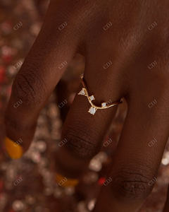 Anillo de boda de oro Real de 18K para mujer, banda de boda personalizada con diamantes cultivados en laboratorio pulido - Product Image 3