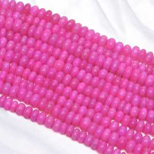 Natural Dark Hot Pink Opal Smooth Rondelle Beads Strand 7mm a 10mm Cuentas de piedras preciosas sueltas para la fabricación de joyas a granel al por mayor India - Product Image 5
