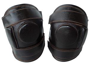 Polo ecuestre de alta calidad 100% rodilleras de cuero de grano de piel de vaca par de rodilleras para adultos rodilleras de equitación de carreras - Product Image 5