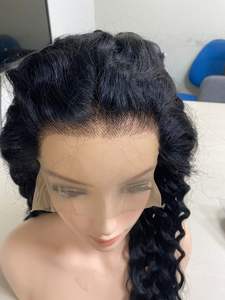 Pour les perruques de cheveux humains Lace Frontal Transparent Kinky Straight et Natural/Water Wave Deep and Natural Wave Styles 180-250% Densité - Product Image 4