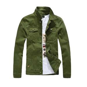 Veste en jean vert ombré et poches Casual Chic Outerwear - Product Image 6