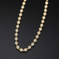 Collier chaîne à billes en moissanite couleur D, or massif 14 carats, bijoux personnalisables TISHYA, cadeau d'anniversaire hindou