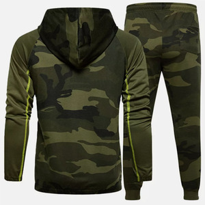 Vente de gros Hiver Sports Tech personnalisé imprimé Camouflage Grande taille Training Jogging Raglan Fleece Tracksuit Streetwear Jogger Set - Product Image 4