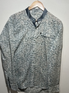 Camisa Casual de Algodón con Estampado a Mano para Hombre, Elegante y Atractiva |   Colección de Camisas Florales de Manga Larga 100% Algodón - Product Image 5