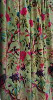 Vert Oiseau Imprimer Luxueux À La Main Velours Coton Vintage Rideaux Moderne Maison Chambre Décor À Faible Coût Usine Fenêtre Suspendue