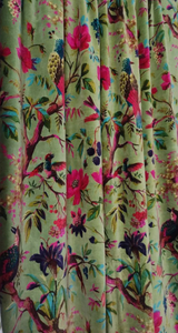 Cortinas Vintage de algodón terciopelo hechas a mano de lujo con estampado de pájaro verde, decoración moderna para la habitación del hogar, colgante de ventana de fábrica de bajo costo - Product Image 3