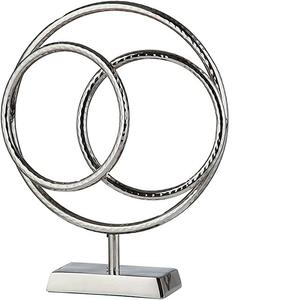 Escultura redonda doble de aluminio y plata, para regalo, elegante, dormitorio, sala de estar, hogar, oficina, decoración de mesa, gran oferta - Product Image 1