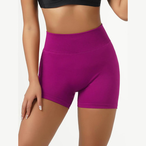 Nuevos pantalones cortos de Yoga para mujer OEM de cintura alta de alta calidad ajuste cómodo tecnología de absorción de humedad para Fitness correr gimnasio Jogger - Product Image 2