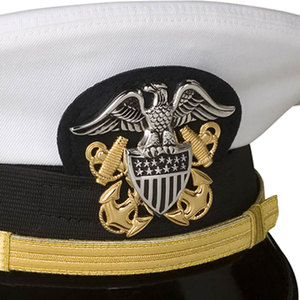 Venta caliente White Navy Peak Caps Sombrero de alta calidad Hecho en fábrica Sombrero con visera Ajustable Elegante Sailor Ceremonial Cap - Product Image 3
