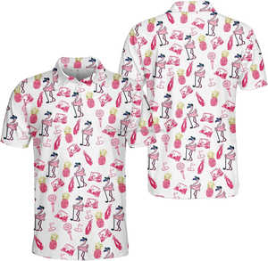 เสื้อโปโลสำหรับผู้ชายขนาดพลัสไซส์สำหรับเสื้อโปโลผ้าคอตตอนแบบถักเสื้อยืดกอล์ฟแบบตลกๆ - Product Image 3