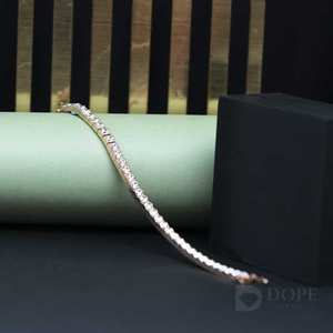 Bracelet en diamant de taille ronde cultivé en laboratoire en or blanc massif 18 carats pour chaque cadeau d'anniversaire - Product Image 2