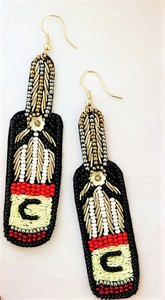 ต่างหูห้อยลูกปัดสีขาวสำหรับผู้หญิงต่างหูรูปทรงเรขาคณิตทำด้วยมือ - Product Image 5