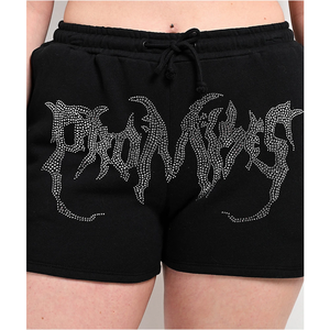 กางเกงขาสั้นติดพลอยเทียมกากเพชรมีสไตล์เอวสูงเข้ารูปทันสมัย - Product Image 4