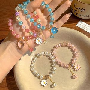 สร้อยข้อมือดอกเดซี่หลากสีสัน สไตล์โบโฮ ประดับด้วยคริสตัล สำหรับเด็กผู้หญิงและผู้หญิง - Product Image 1