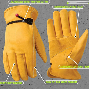 ถุงมือหนังแกะเพื่อความปลอดภัยขนาด XL ถุงมือเชื่อมงานตามสั่งเคลือบลาเท็กซ์ป้องกันการลื่น - Product Image 5