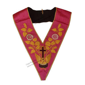 Collier maçonnique brodé personnalisé avec décoration en dentelle pour robes et uniformes d'occasions spéciales - Product Image 2