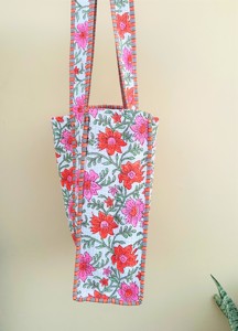 Eco-Friendly Large Capacity Quilted Grocery Tote <b>Bag</b> Floral Block Printed Washable Travel <b>Bag</b> for Summer and Winter - Product Image 4