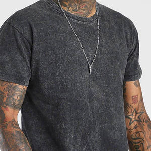 Venta al por mayor hombres ácido lavado camiseta Streetwear Hip Hop piedra 100% algodón camisetas con logotipo personalizar camisetas Vintage de gran tamaño - Product Image 1