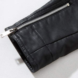 Veste en cuir pour homme, style vintage, avec fermeture éclair, effet vieilli, élégante, durable, tendance, vêtement d'extérieur pour homme - Product Image 5