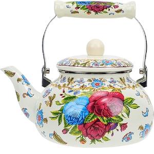 Théière ronde en métal artisanale de style vintage royal, pour les fêtes en intérieur, service de thé et de café, besoins de cuisine pour la maison - Product Image 3