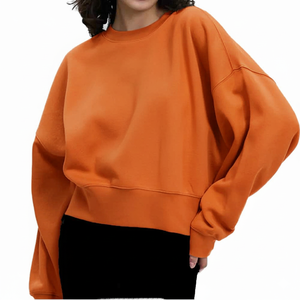 Sudadera de punto holgada de talla grande para mujer con estampado de letras, suave y cómoda, de forro polar, personalizada, 100% algodón, minimalista. - Product Image 6