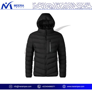 Nuevo abrigo negro para hombre, chaqueta cálida gruesa acolchada para exteriores de invierno, chaqueta acolchada informal de moda con logotipo personalizado para hombre - Product Image 3