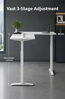 Bureau debout électrique professionnel en forme de L pour entreprise - Poste de travail d'angle haute productivité pour bureau de direction