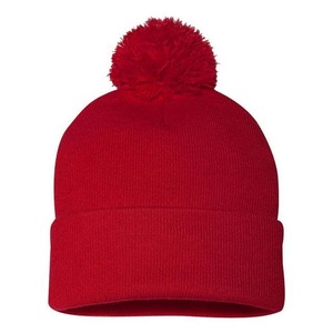 Gorros de Punto Lisos de Color Sólido para Exteriores, Gorros de Punto con Pompón para Hombre y Mujer, Gorros de Invierno Cálidos con Diseño de Logotipo Bordado Estampado - Product Image 2