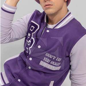 Veste universitaire pour hommes de super qualité Design personnalisé avec manches longues col à capuche laine et tissu en toile Style Letterman - Product Image 6