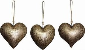 Adorno de corazón colgante de Metal festivo FIESTA DE Navidad decoración de pared del hogar - Product Image 2