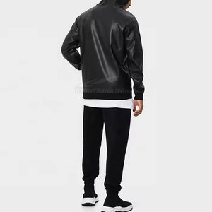 Chándal de cuero Premium para hombre con acabado liso, perfecto para ropa informal y de fiesta, chándal de cuero para hombre - Product Image 5