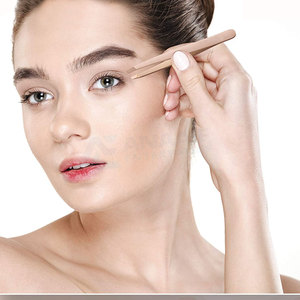 Latest Style Slanted Tip Stainless Steel Eyebrow Tweezers Private Label Beauty <b>Tool</b> for Eyebrow Clipping ANAAIF - Product Image 3