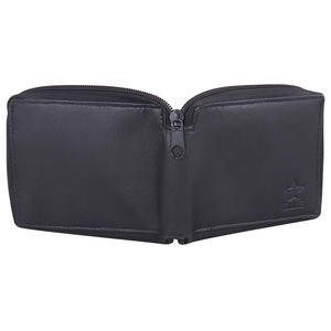 Cartera de Cuero para Hombre de Calidad Superior, Personalizada, Negra, con Múltiples Ranuras para Tarjetas, Cierre de Botón, Forro de Algodón, Duradera, Precio Bajo, India - Product Image 5