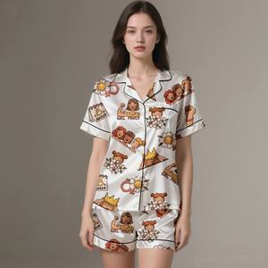 Ensemble de pyjama en satin de soie respirant de luxe pour femmes, été, printemps, vêtements de maison élégants - Product Image 6