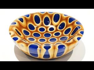 Nuevo estilo chino indio hecho a mano rayas multicolor resina imitado madera frutero servicio bandeja Interior decoración del hogar ornamento - Product Image 2