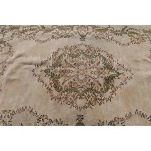 พรมวินเทจขนาด 5.7x9.3 ฟุต พรมตุรกีขนาดใหญ่ พรมลายตารางสีน้ำตาลทำจากขนสัตว์ - Product Image 5