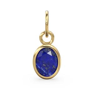 Lapis Lazuli naturel forme ovale pierre précieuse bleue 925 argent or Vermeil lunette pierre faisant des bijoux de mode pendentifs et breloques - Product Image 1