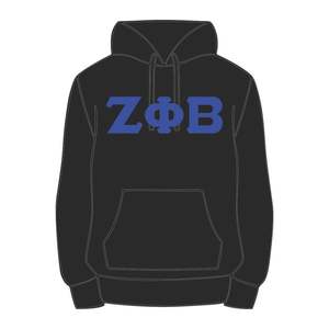 Zeta Phi Beta Black Pullover Hoodie Mezcla de algodón Premium Hermandad de mujeres griega Ropa Bordado personalizado Divine Nine HBCU Greek Life - Product Image 2