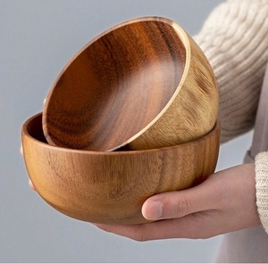 Newest Design Wooden Round Serving Bowls Natural Finished for Wedding Tabletop Snacks Bowls Wholesale Bulk - Product Image 4