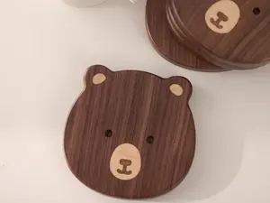 Rustic Wooden Coasters with Unique Grain Pattern for Dining Table Living Room and Outdoor Picnic Use - Product Image 4