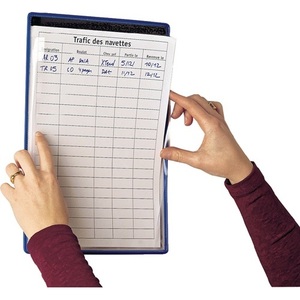 PVC <b>Control</b> Sheet <b>Holder</b> with Wire Frame Plastic-Coated Blue DIN A4 Eyelets 5-Pack Tariff Folder - Product Image 1