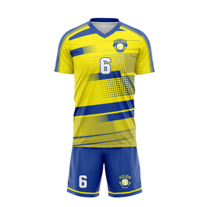 Maillot de football à manches courtes 100 % polyester extensible à séchage rapide, faible MOQ, avec chaussettes et sac, personnalisable par sublimation (nom/numéro) - Product Image 3